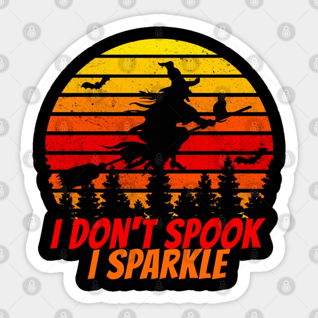 I don't spook I sparkle halloween vintage sunset witch Sticker by Nadey